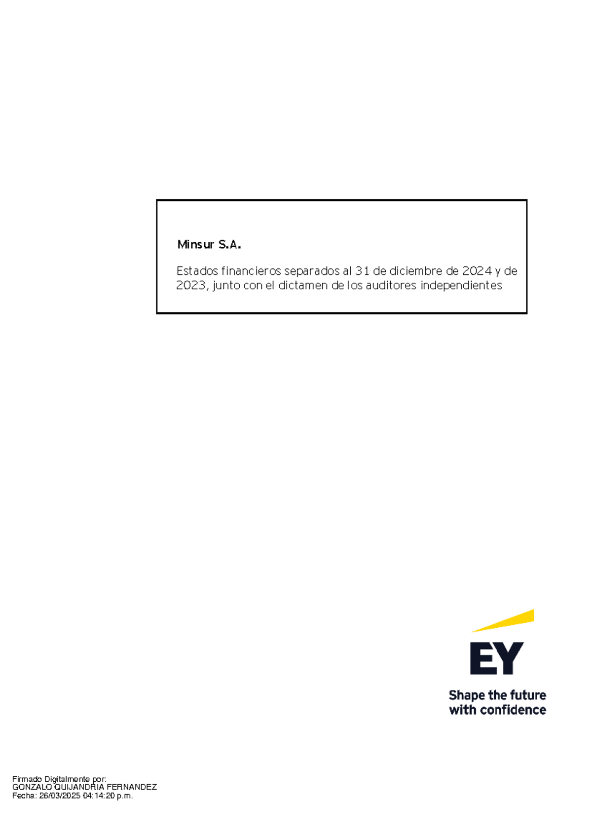 Minsur S.A. Estados Financieros Separados 2024 - Informe de Auditoría - Document Preview