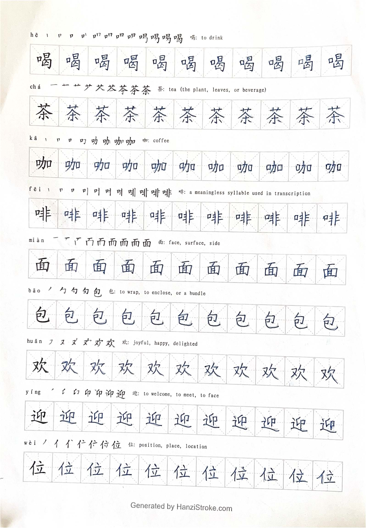 Chinese Vocabulary and Transcription Notes (Course Code: 5678mb) - Studocu