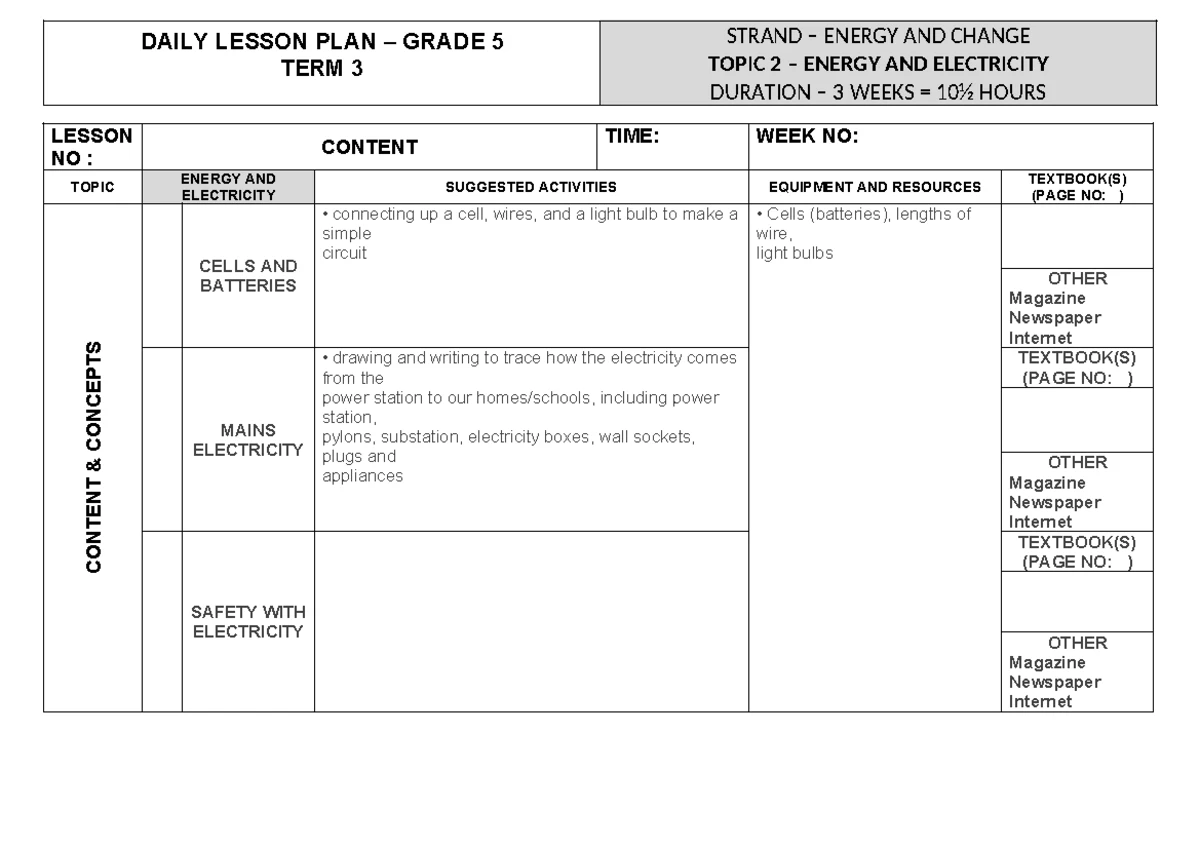 Grade 4 NST - Natural Sciences & Technology Term 2 Notes - Studocu