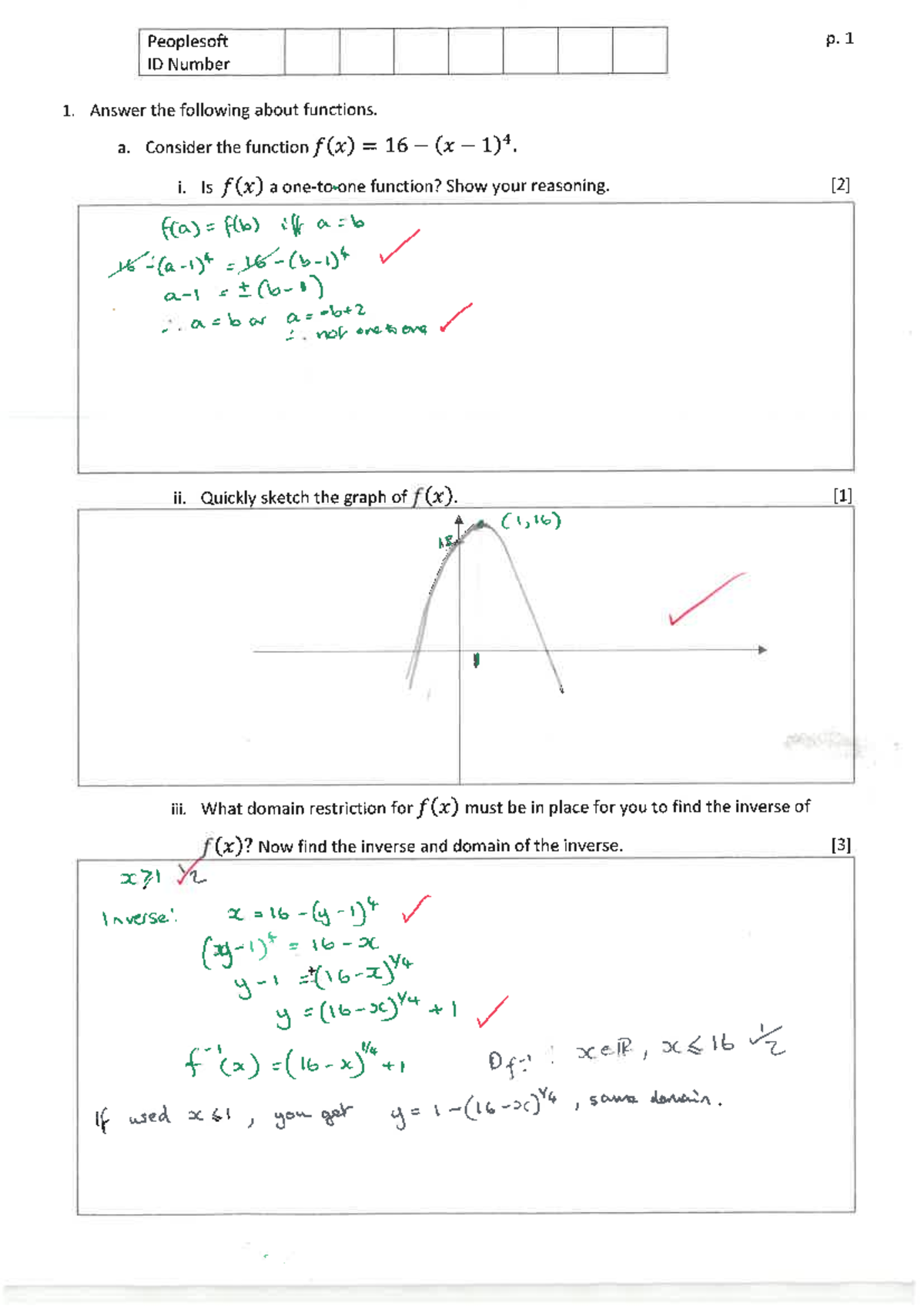 MAM1023F 2024 Final Exam Solutions on Functions and Graphs - Studocu