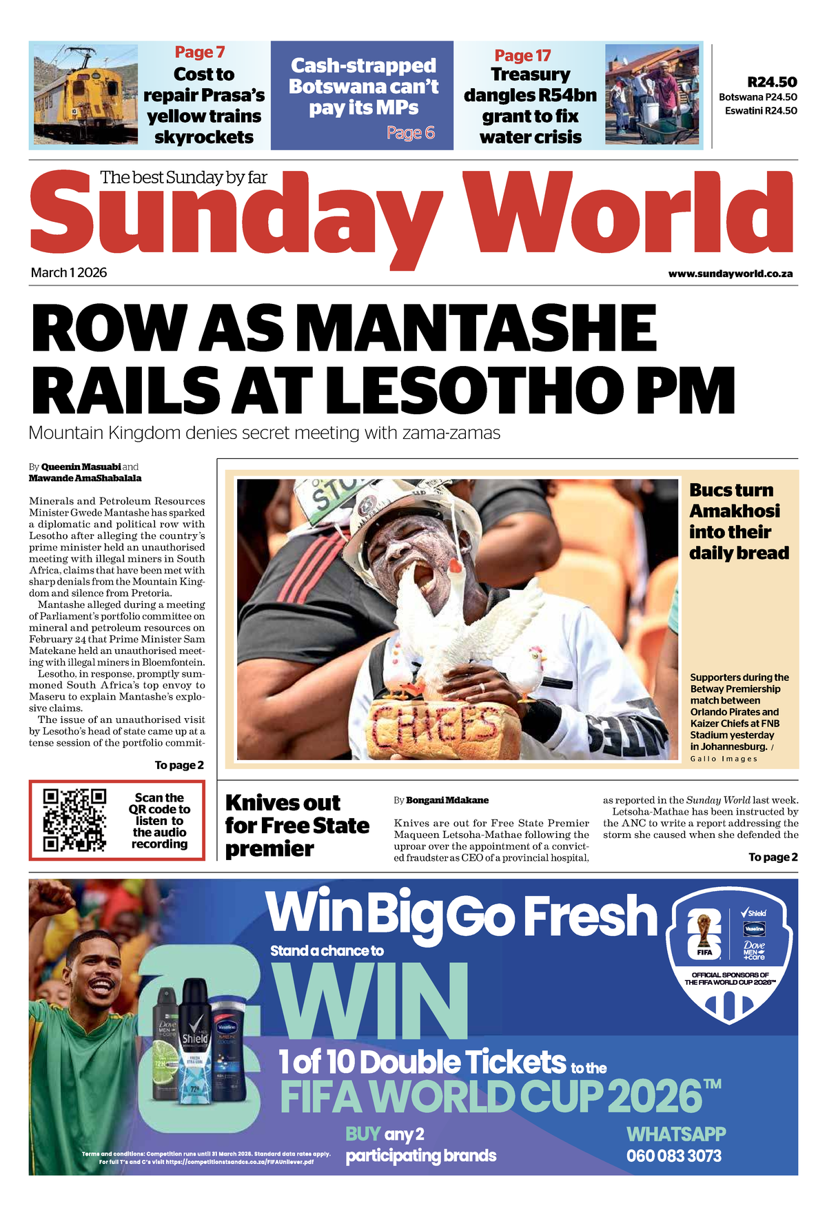Sunday World: Mantashe's Claims Spark Lesotho Diplomatic Row - March ...