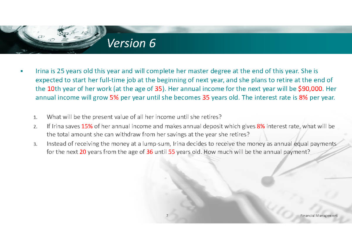 FINA2010 Quiz 1: Time Value of Money (TVM) Questions and Solutions ...