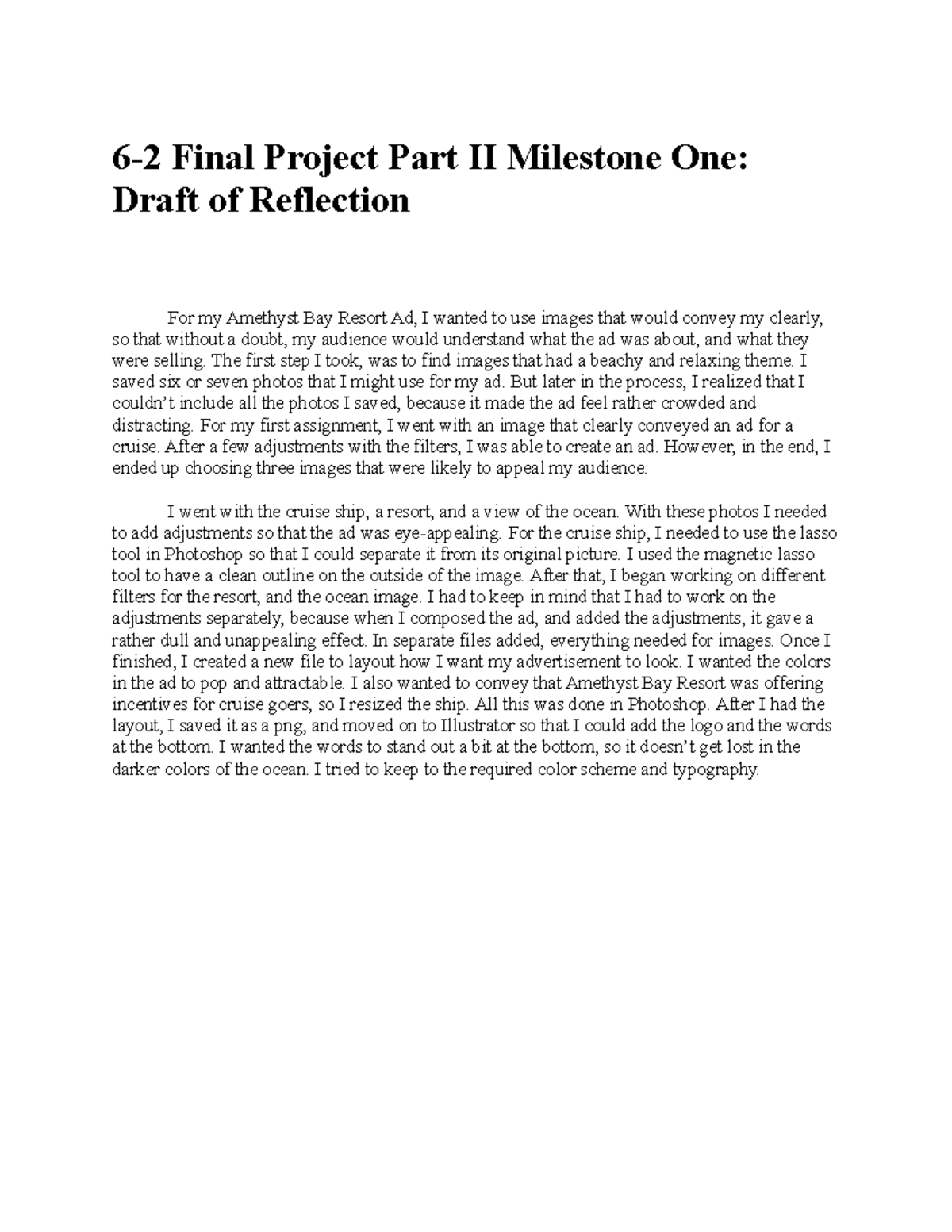 6-2 Final Project Part II MileStone One - 6-2 Final Project Part II ...