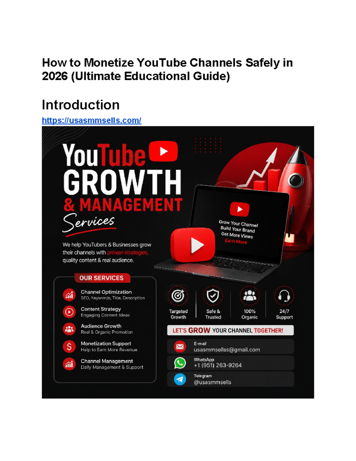 Top Guide to Safely Monetizing YouTube Channels in 2026 - Studocu