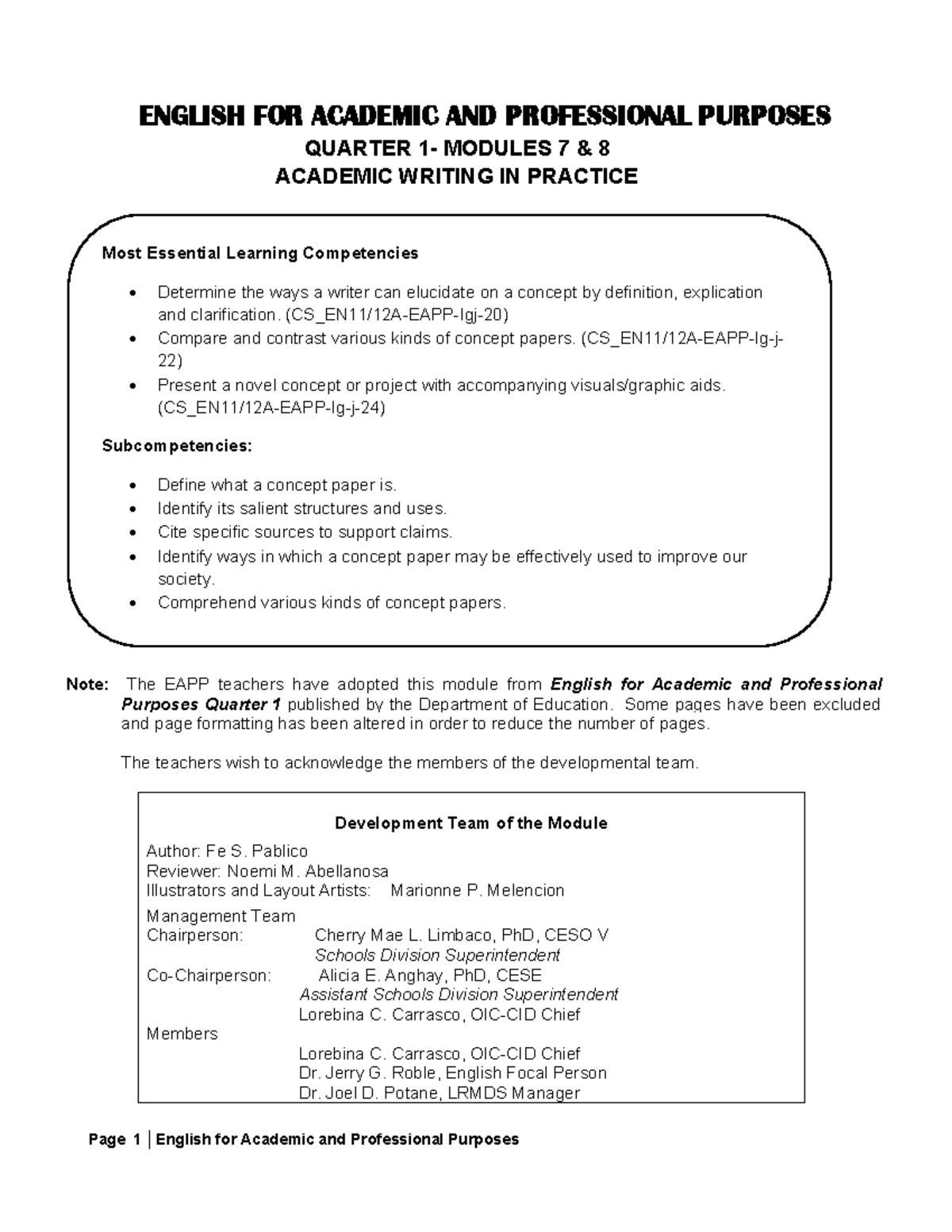 EAPP Final Exam Notes: Academic Writing & Concept Papers - Studocu