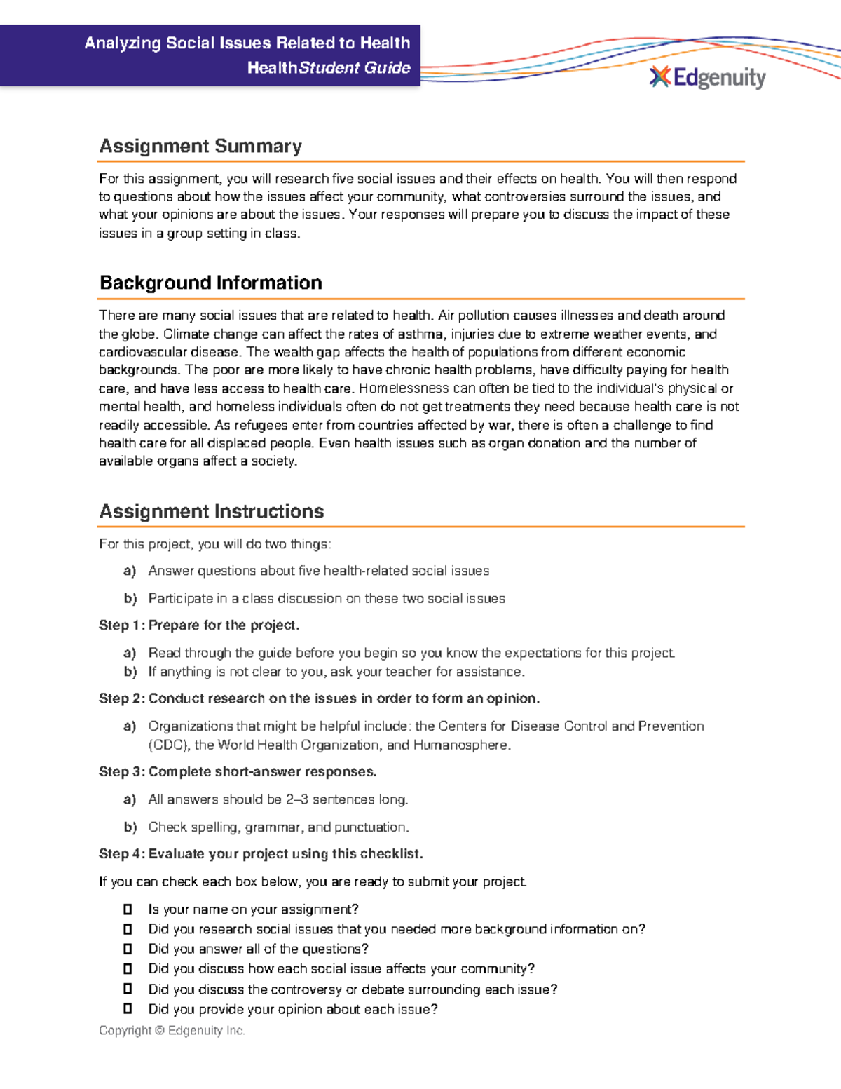 Analyzing Social Issues Impacting Health: A Student Guide - Studocu