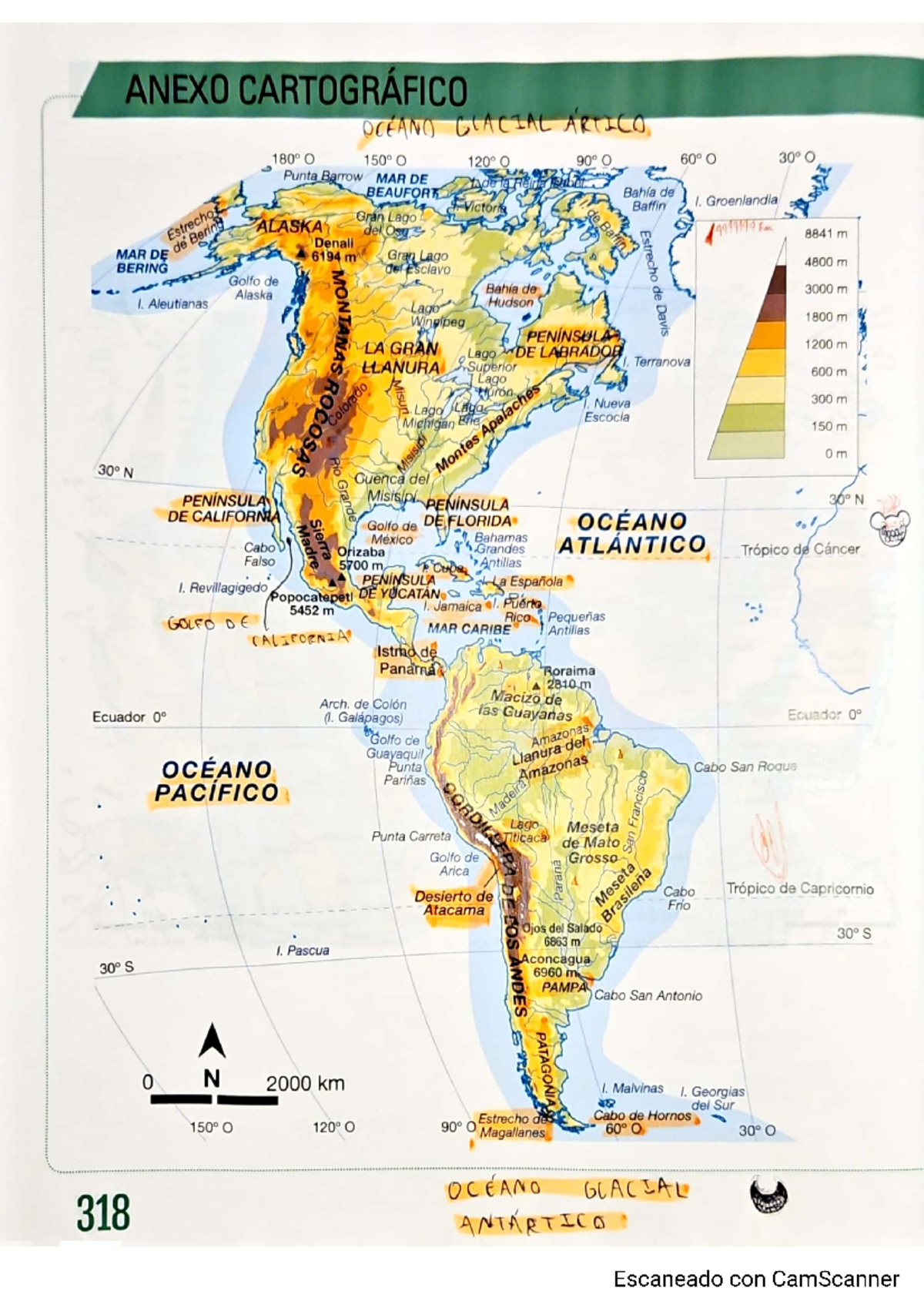 Mapa De America Con Nombres Mapa Fsico Geogrfico