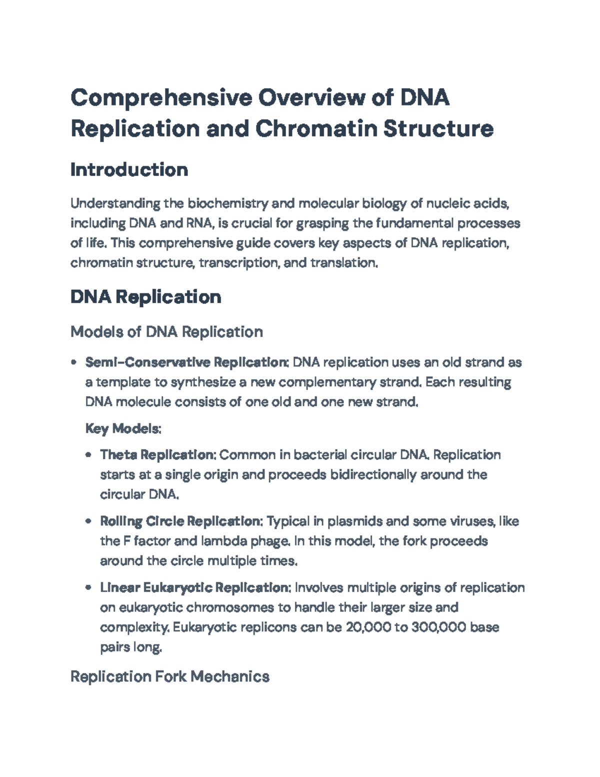 Comprehensive Guide to DNA Replication & Chromatin Structure (BIO101 ...