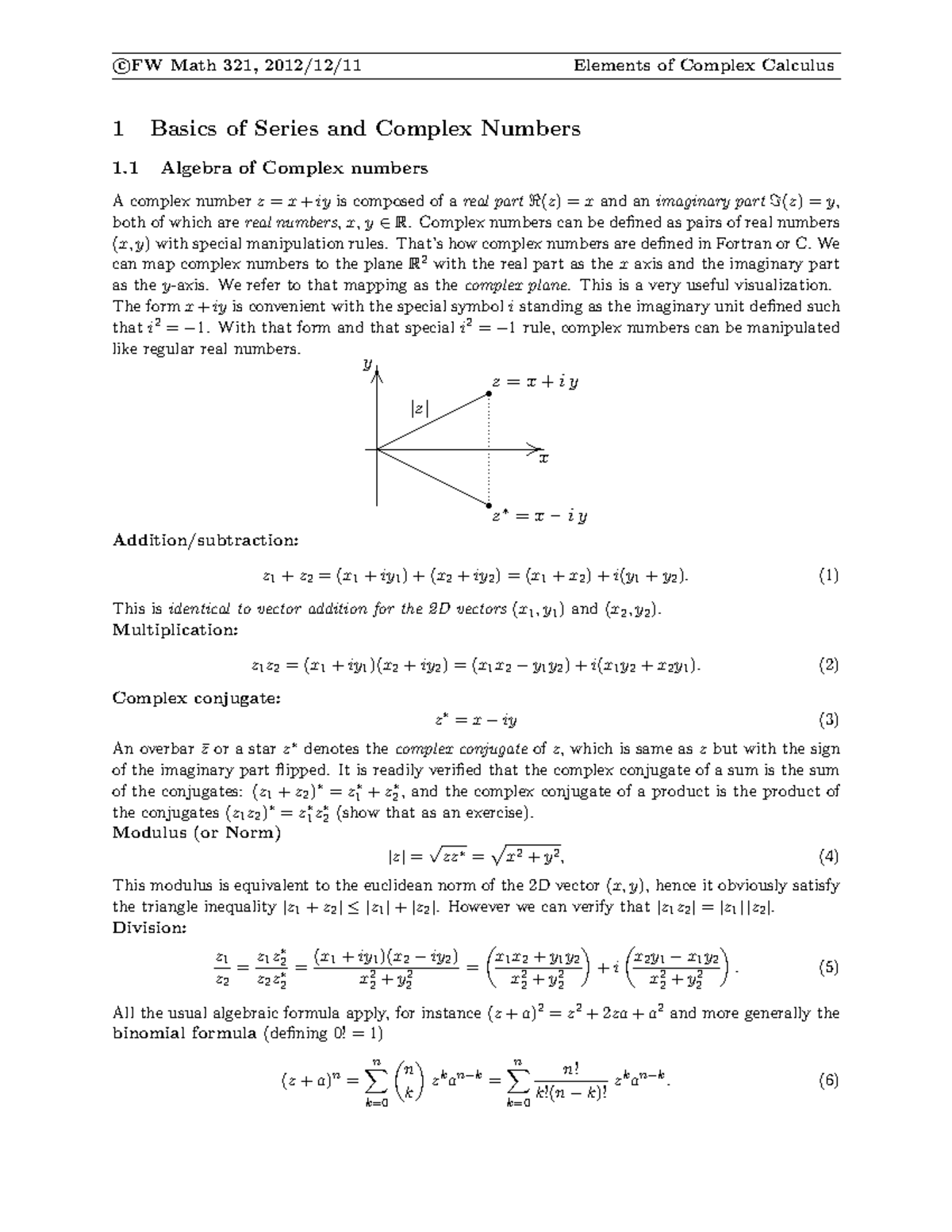 Complex Analysis: Mathematical Methods in Physics (MATH 321) - Studocu