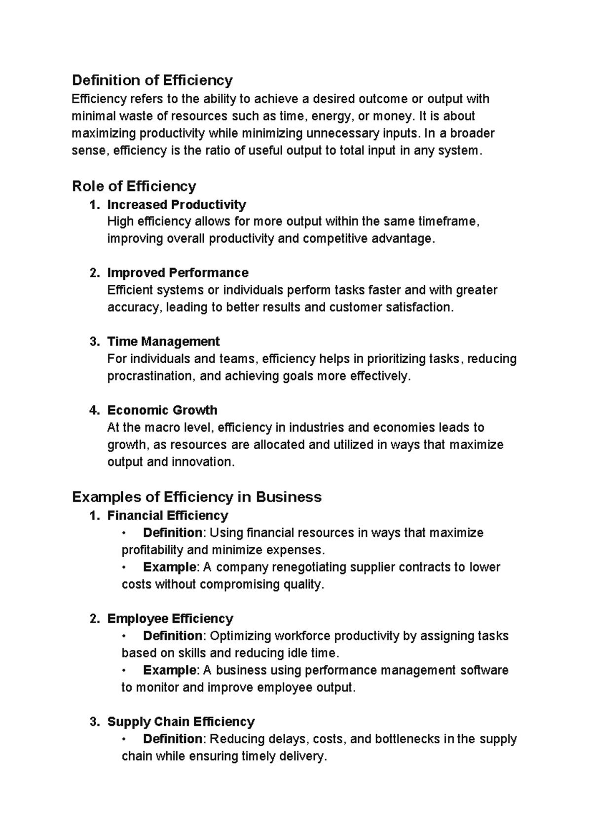 EFFICIENCY DEFINITION IN MANAGEMENT visual data 6