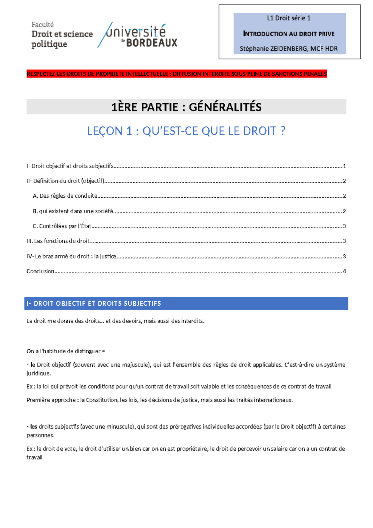 Poly Droit - Leçon 1 : Introduction au Droit et ses Fonctions - Studocu