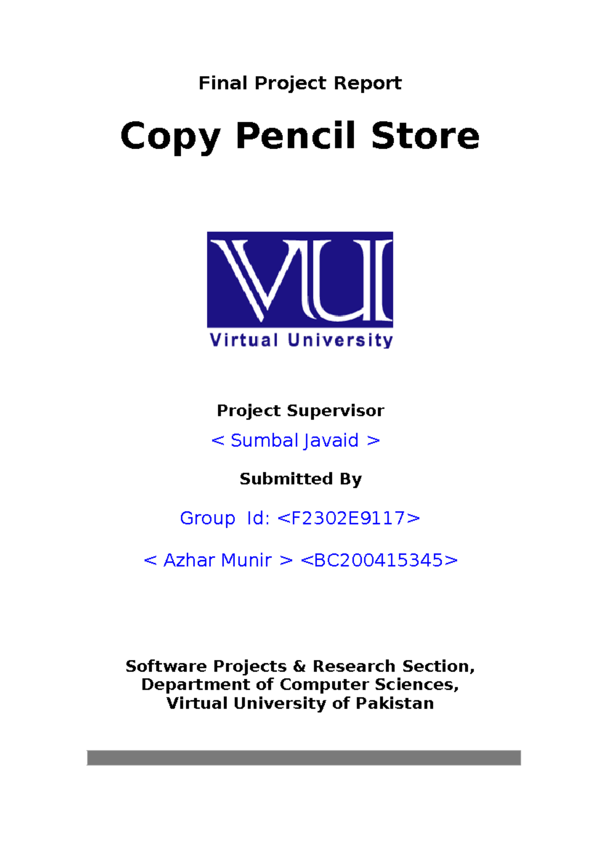 Final Report on Final Project: Copy Pencil Store (CS101) - Studocu
