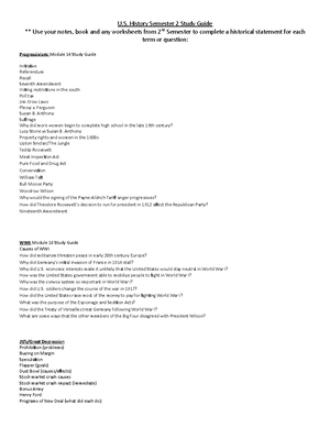 Module 12 Study Guide - Module 12 Study Guide Write a sentence ...
