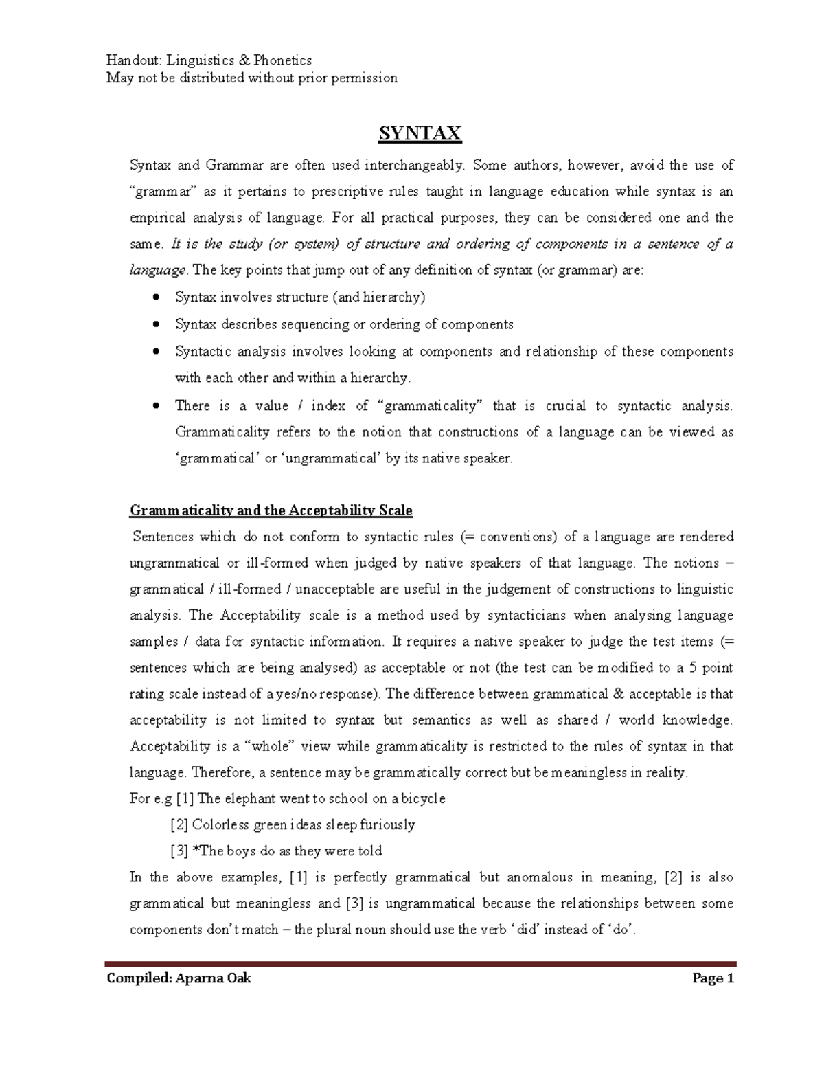 BASLP Syntax Handout: Deep and Surface Structures in Linguistics - May ...