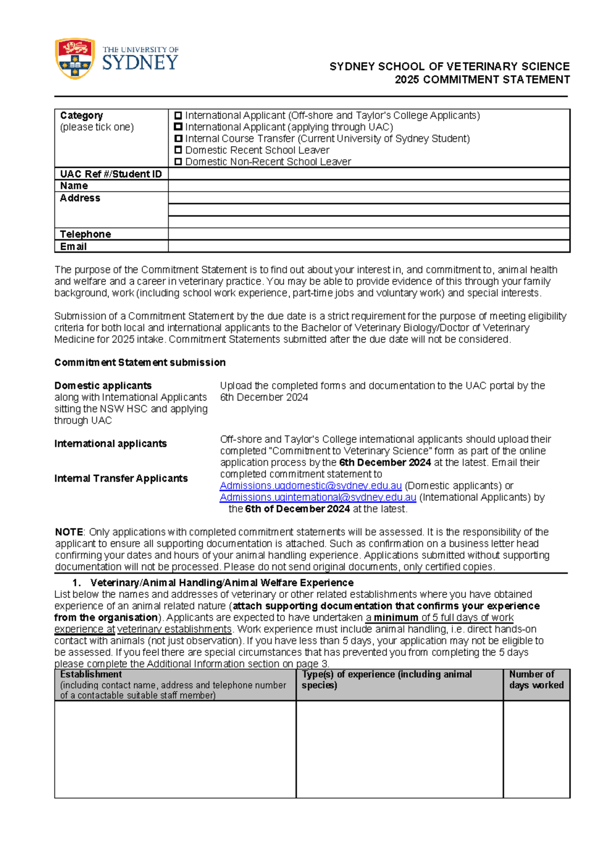 2025 BVB DVM Commitment Statement Guidelines for Applicants - Studocu