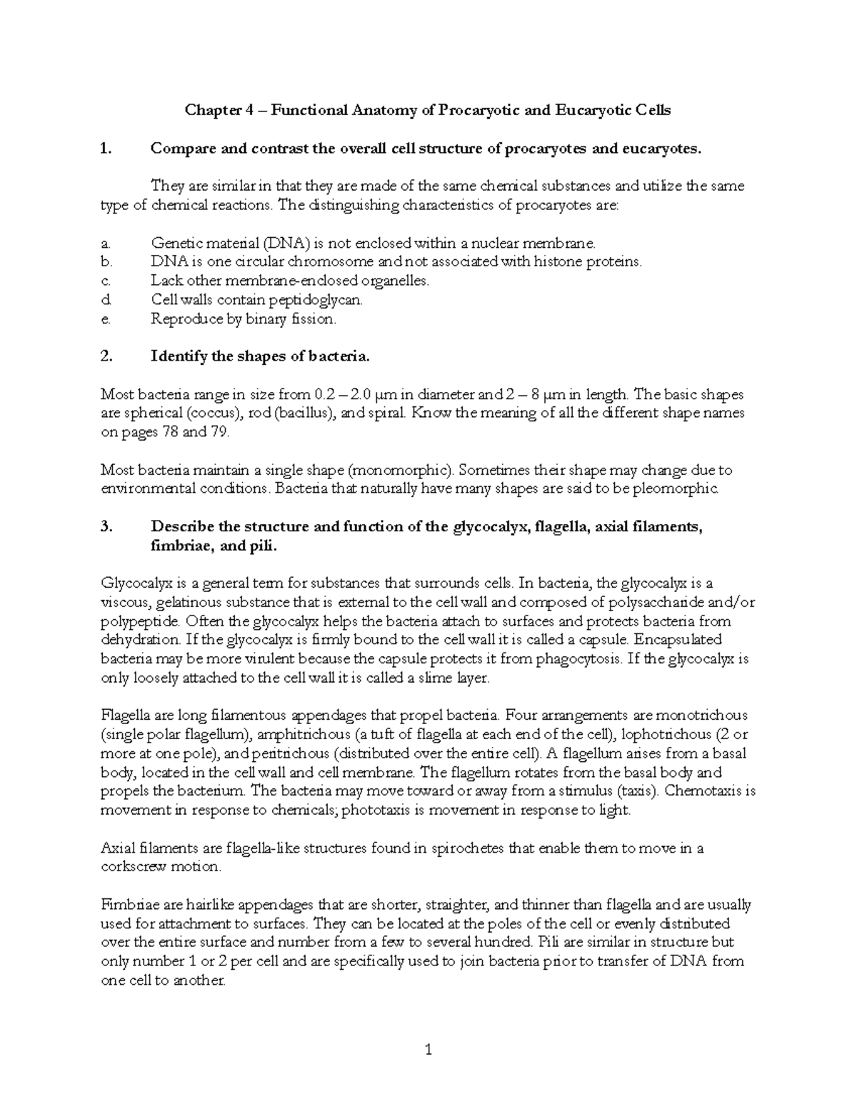 Functional Anatomy of Prokaryotic and Eukaryotic Cells - Chapter 4 ...
