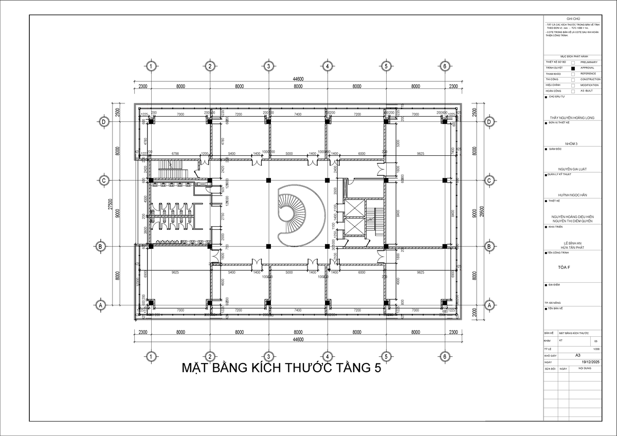 BẢN VẼ MẶT BẰNG TÒA F - TẦNG 1,2,3,4,5 KÍCH THƯỚC KHBV KT 05 - Studocu