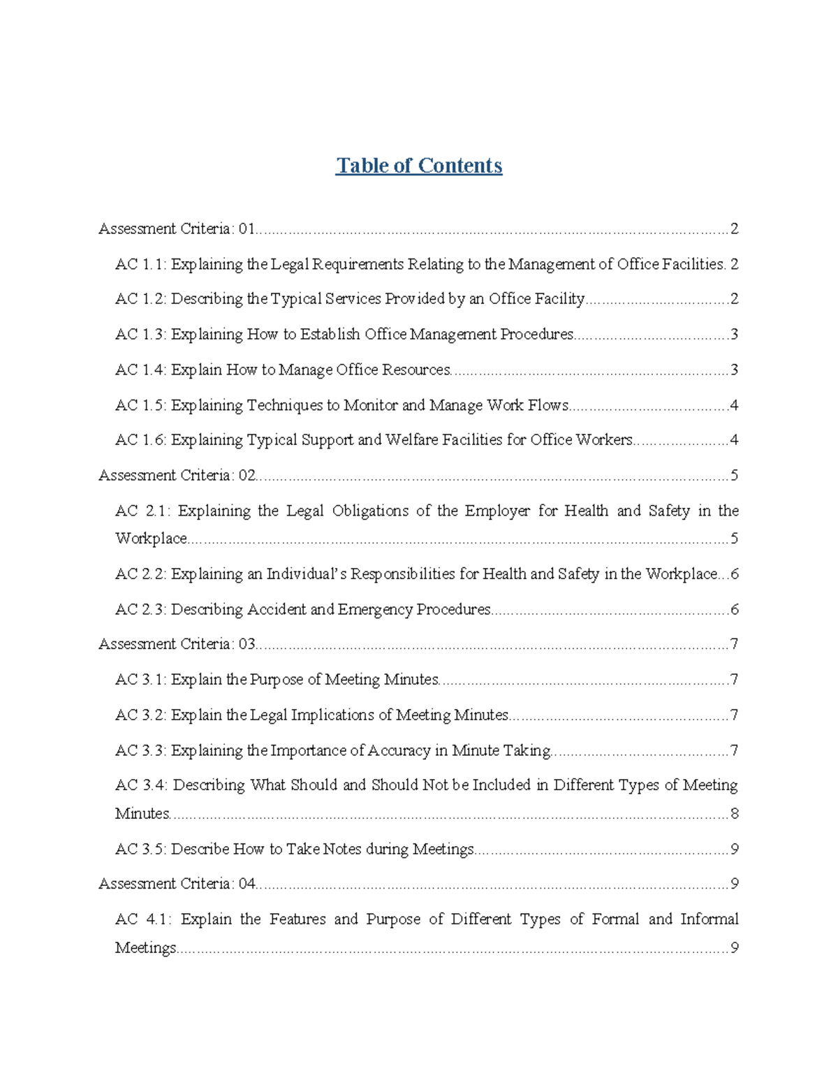 Assignment - Understanding Office Management Procedures (Course Code ...