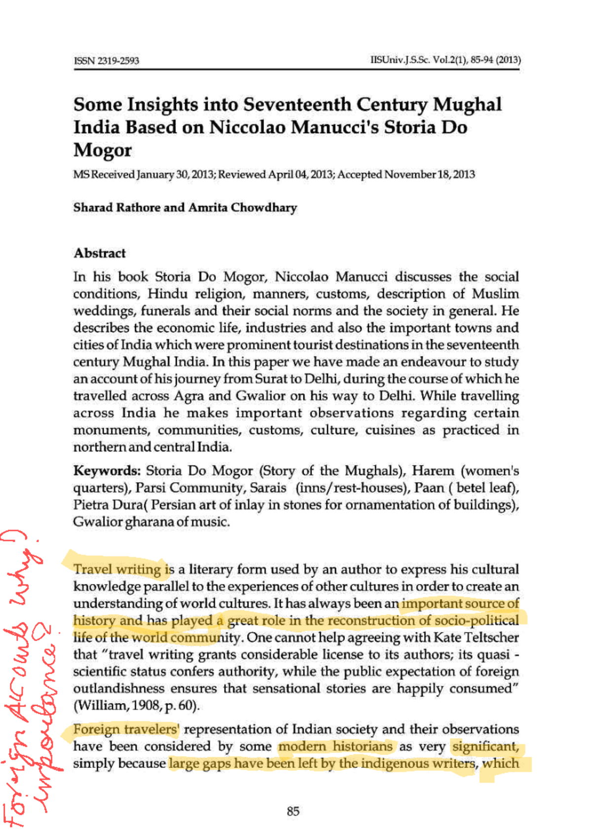IISUniv.J.S.Sc. Vol.2(1), (2013) Insights on 17th Century Mughal India ...
