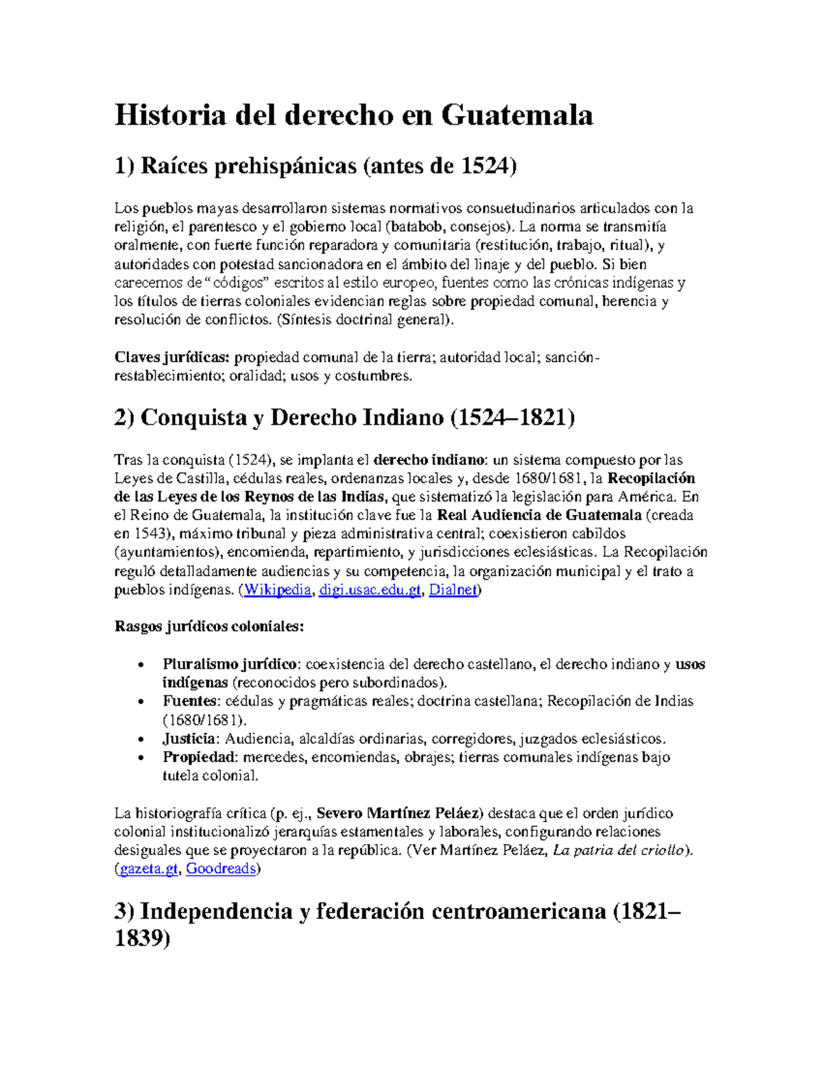 Derecho en Guatemala: Historia y Evolución Jurídica - Document Preview