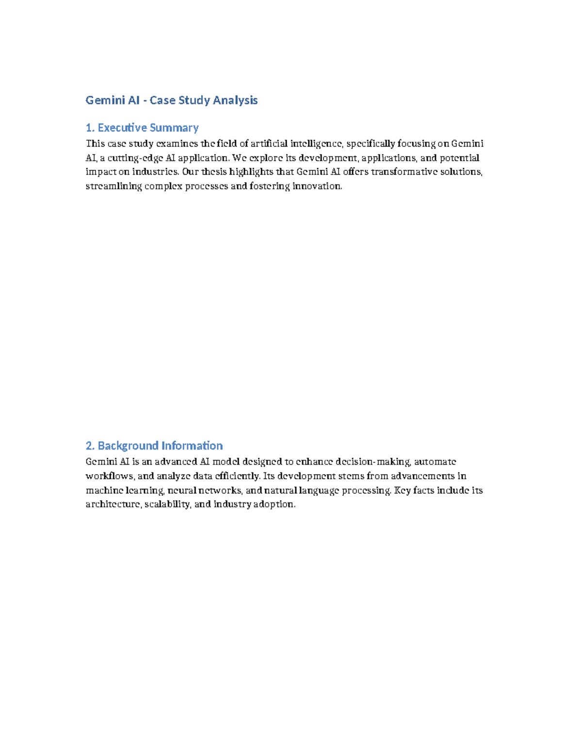 Gemini AI Case Study 8 Pages - Gemini AI - Case Study Analysis 1 ...