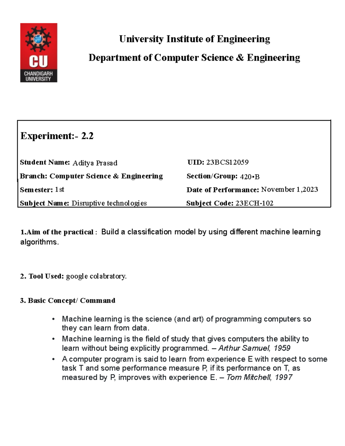 disruptive technologies - Department of Computer Science & Engineering ...