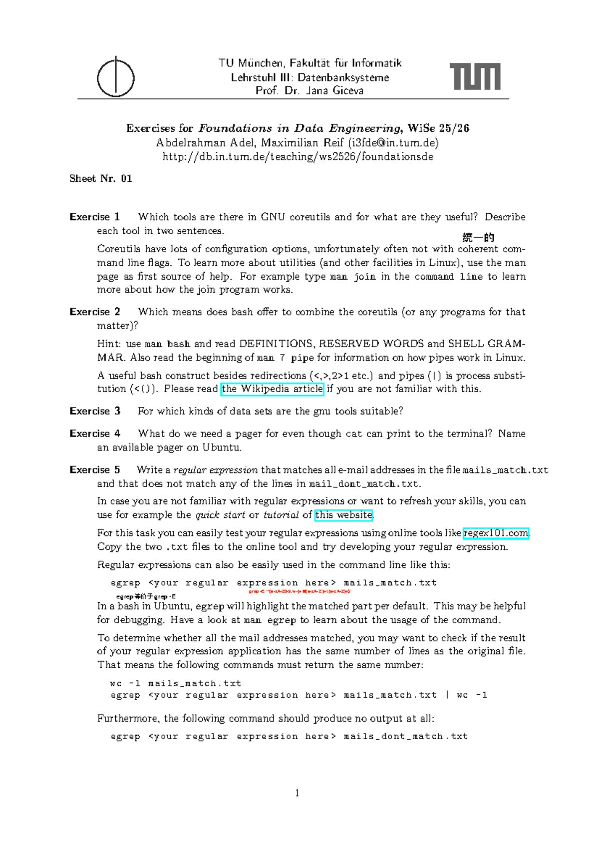 TU Informatik - Datenbanksysteme: Exercises for Data Engineering Sheet ...