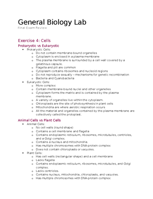 Biology Lab Exam 1 - Midterm Exam Study Guide - General Biology Lab ...