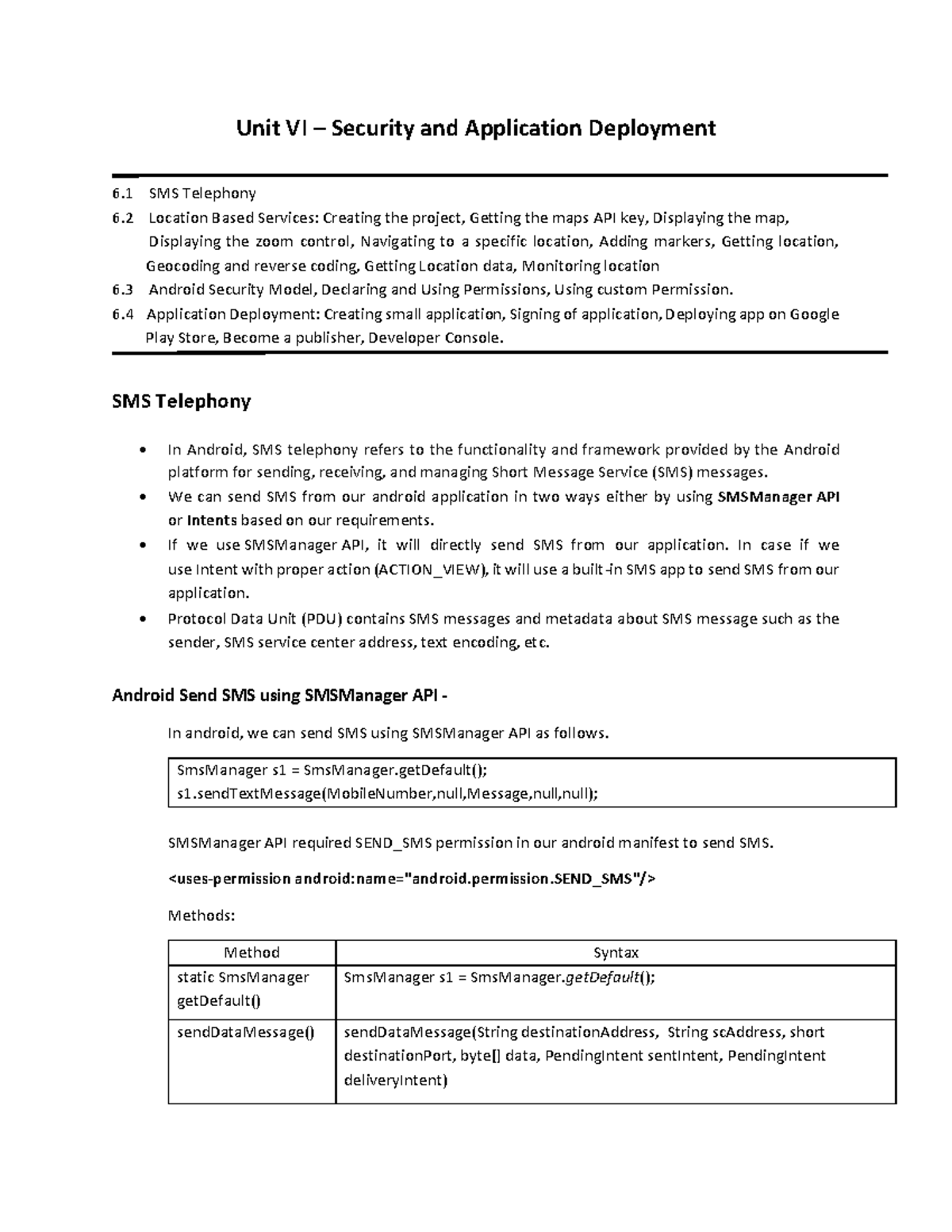 MAD Chap6 Notes - Security Model & Application Deployment in Android ...