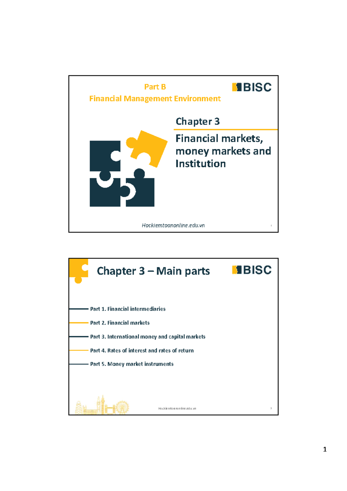 Chapter 3 Financial markets, money markets and Institution ...