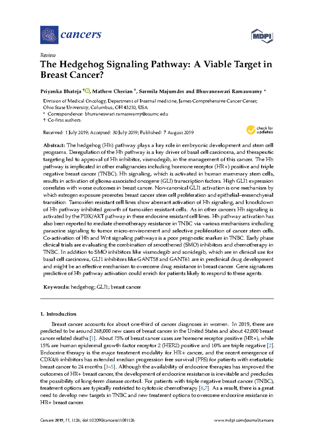 HEDG 101: Targeting the Hedgehog Pathway in Breast Cancer Treatment ...