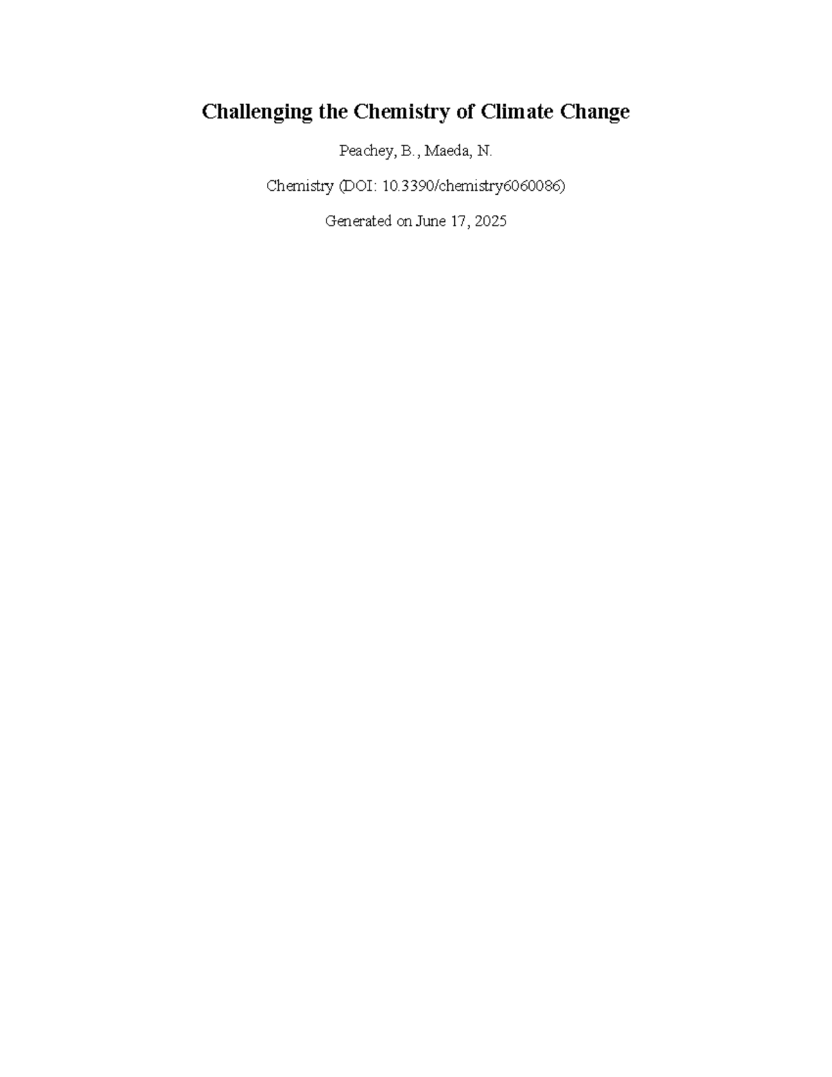 Chemistry of Climate Change: Key Challenges and Investigations - Studocu