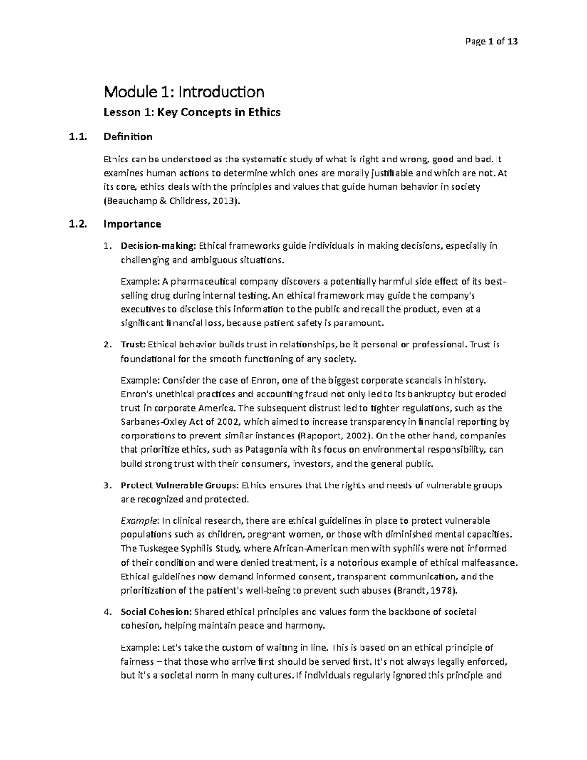 Module 1: Lesson 1 - Understanding Key Concepts in Business Ethics ...