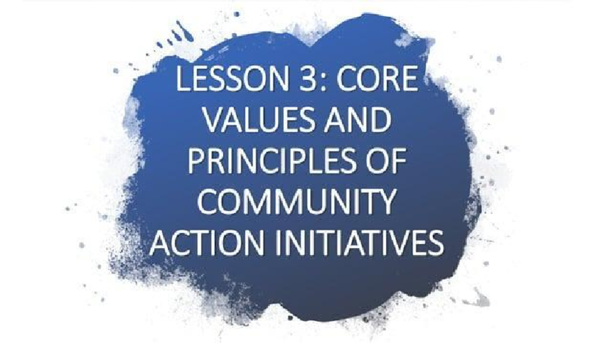 Grade 12 Community Engagement: Core Values and Principles Summary - Studocu