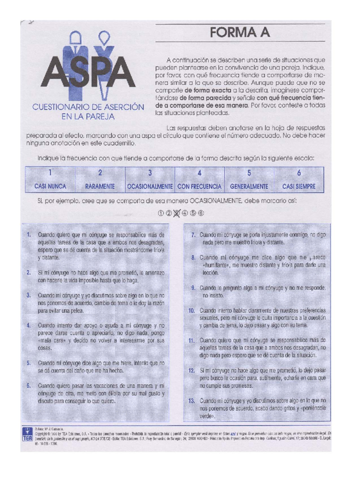 02. Cuadernillo - FORMA A ASPA A continuación se describen una serie de ...
