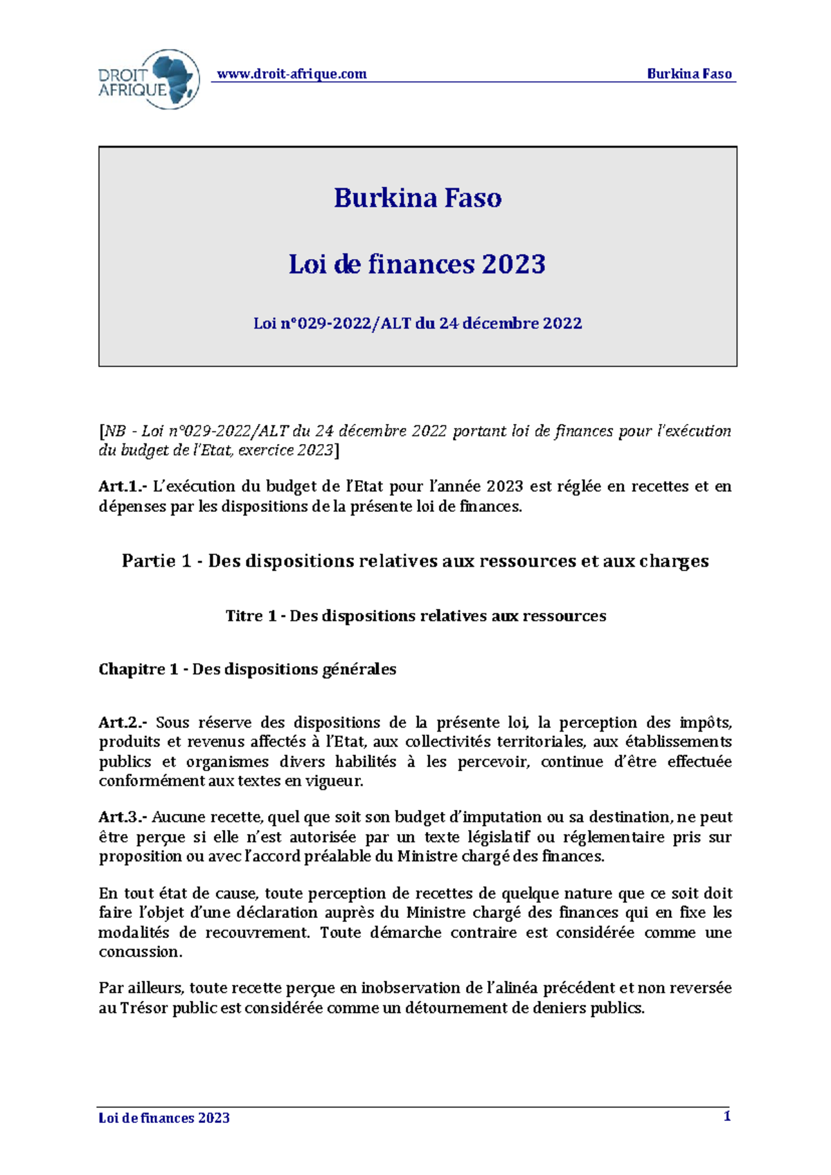 loi-de-finances-bf-2023-dispositions-et-ex-cution-budg-taire-studocu
