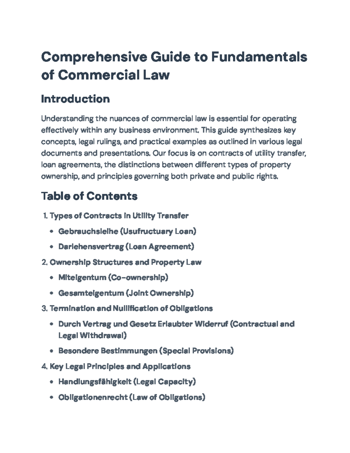 Comprehensive Guide to Fundamentals of Commercial Law (Course Code: 101 ...