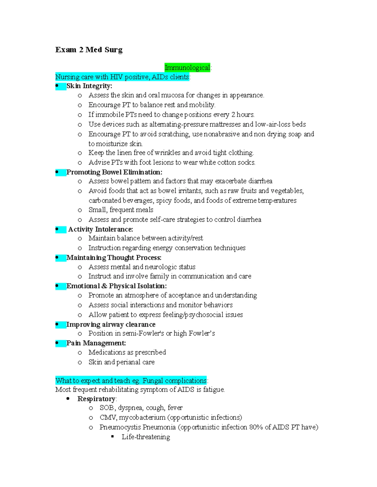 MED SURG 1 Final EXAM Study Guide - SUSSET H. ALCOVER MED SURG 1 FINAL ...