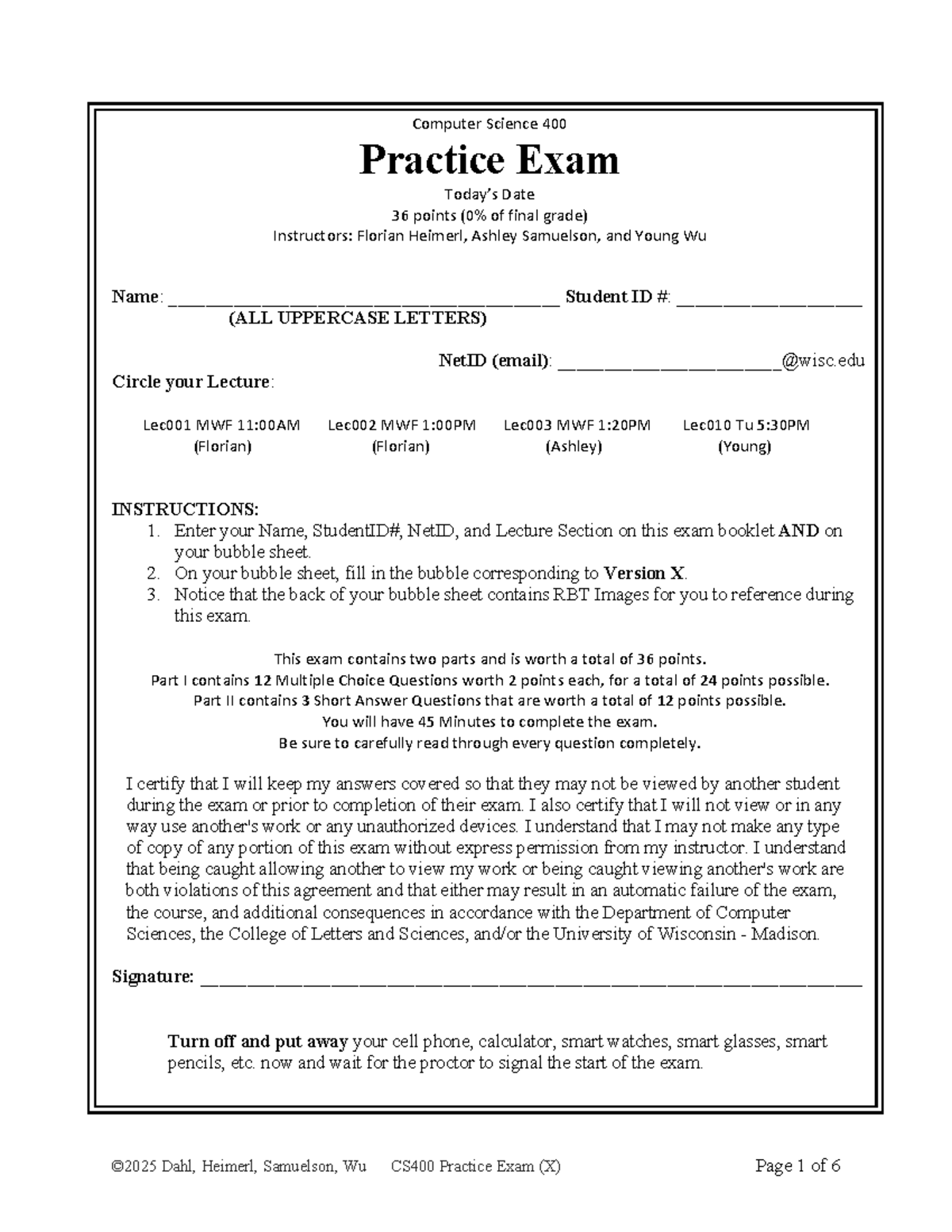 CS400 Practice Midterm Exam: Key Concepts and Questions - Studocu