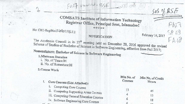 BSSE Module Catalogue - Revised Scheme of Studies (Sos 505) - Studocu