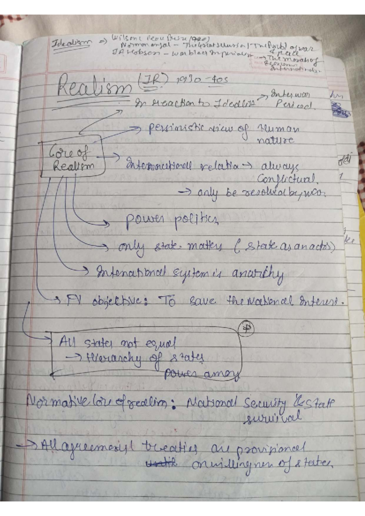 Realism vs Idealism in International Relations (IR) Notes - Studocu