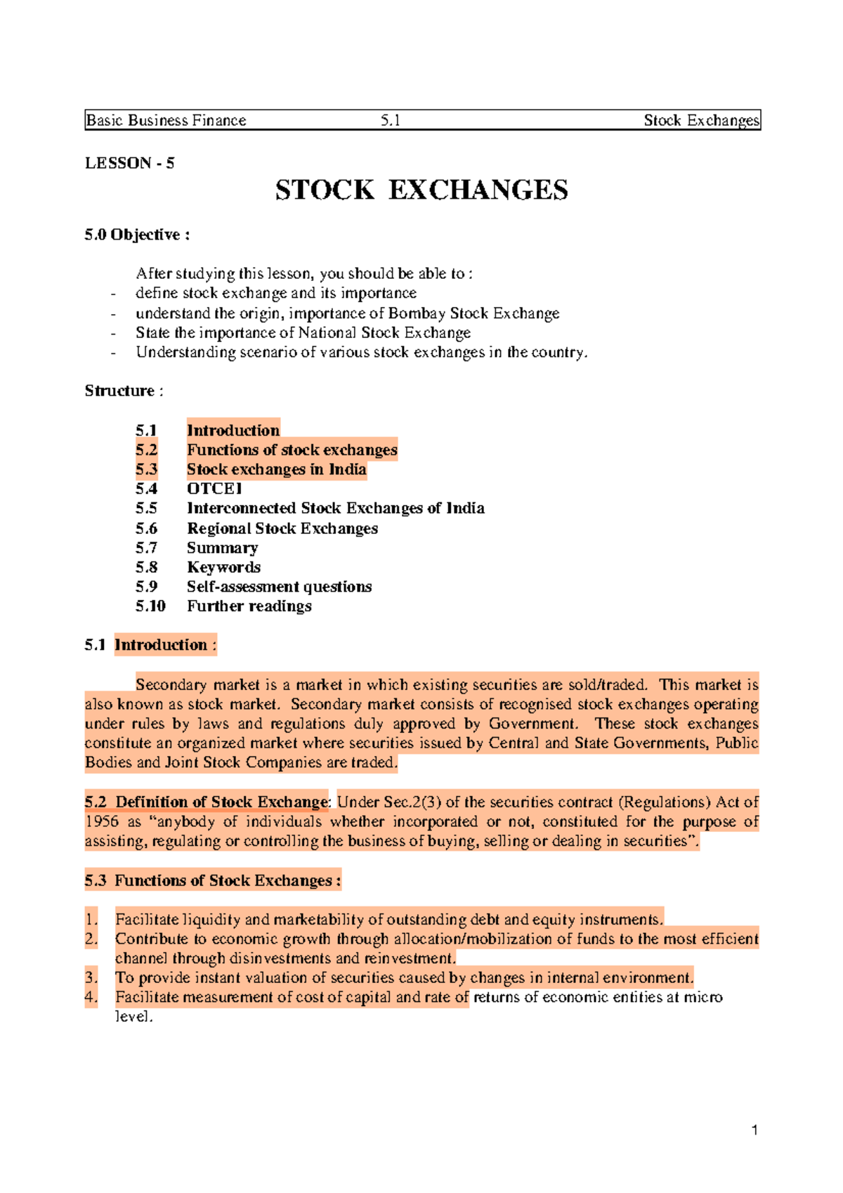 Basic Business Finance KHP 20: Lesson 5 - Stock Exchanges Overview ...
