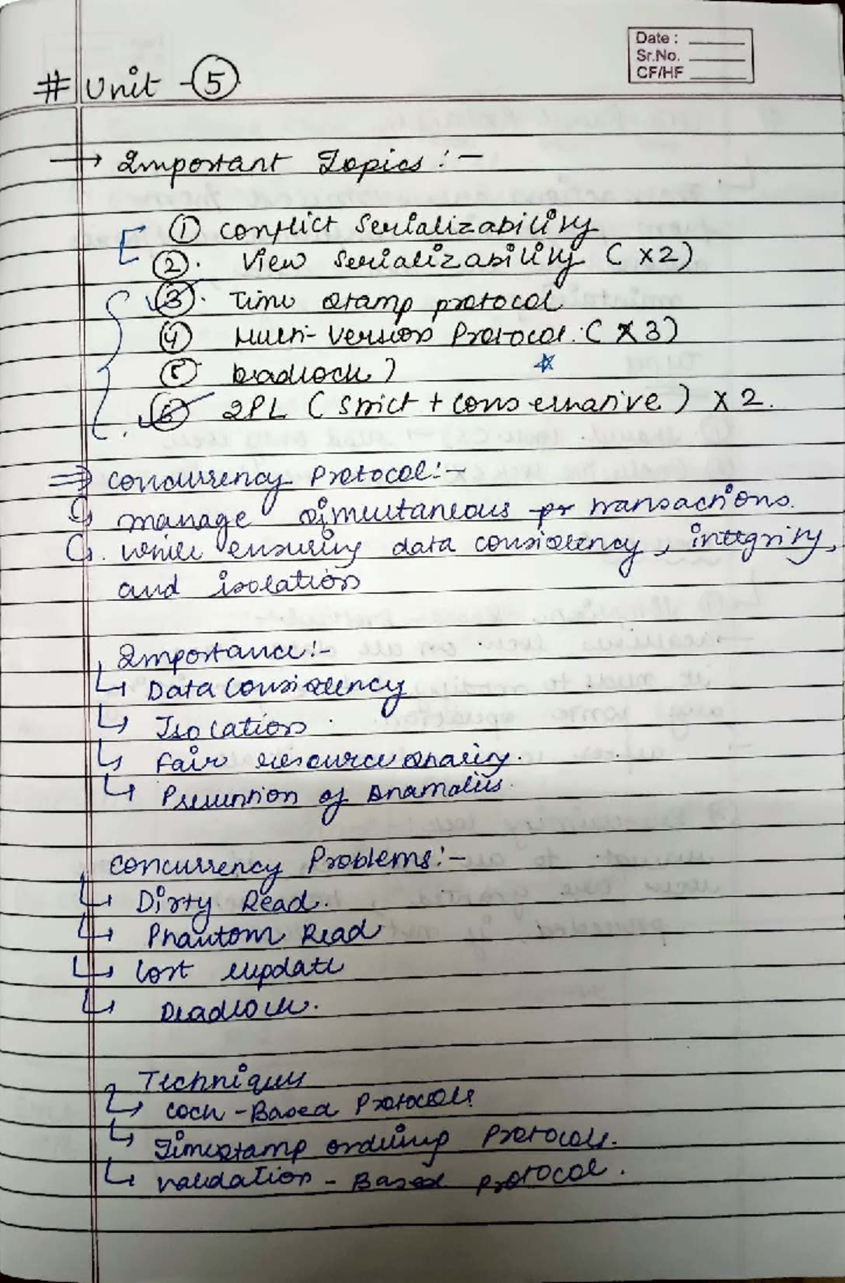 Unit 5 DBMS - Key Concepts and Important Notes for Exams - Studocu