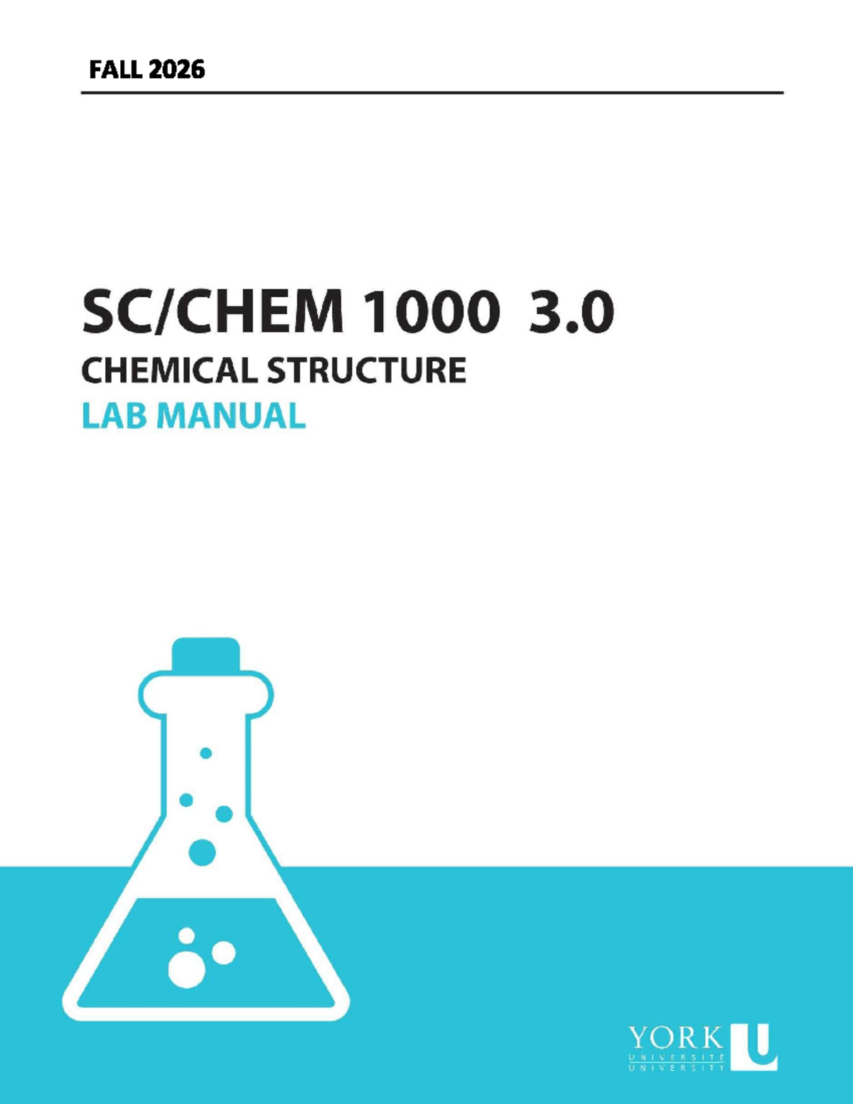 FALL 2026 CHEM1000 3.0 Chemical Structure Lab Manual - Studocu