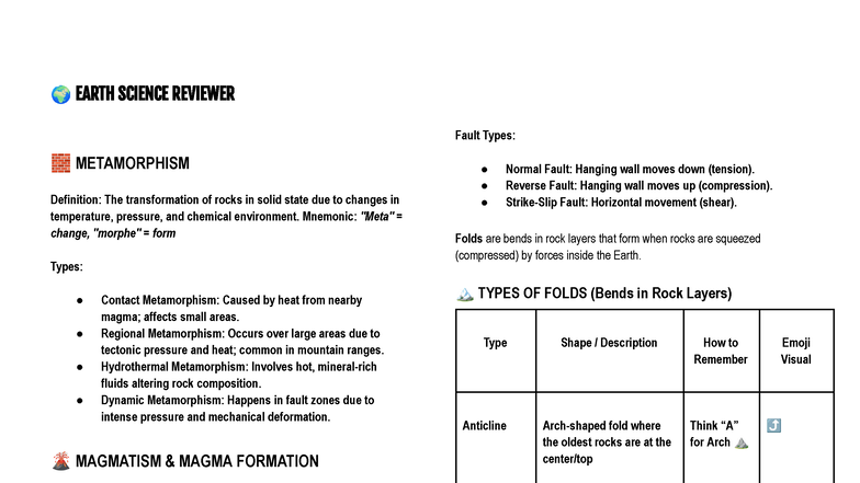Earth-SCI: Comprehensive Earth Science Reviewer for SHS - Studocu