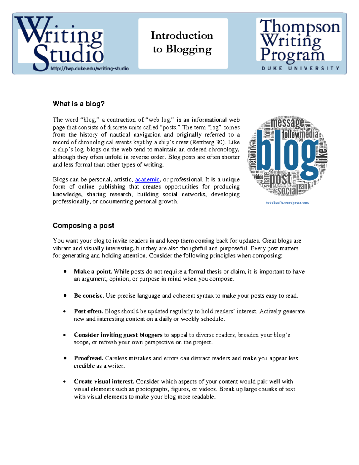 Blogging-introduction - What is a blog? The word “blog,” a contraction ...