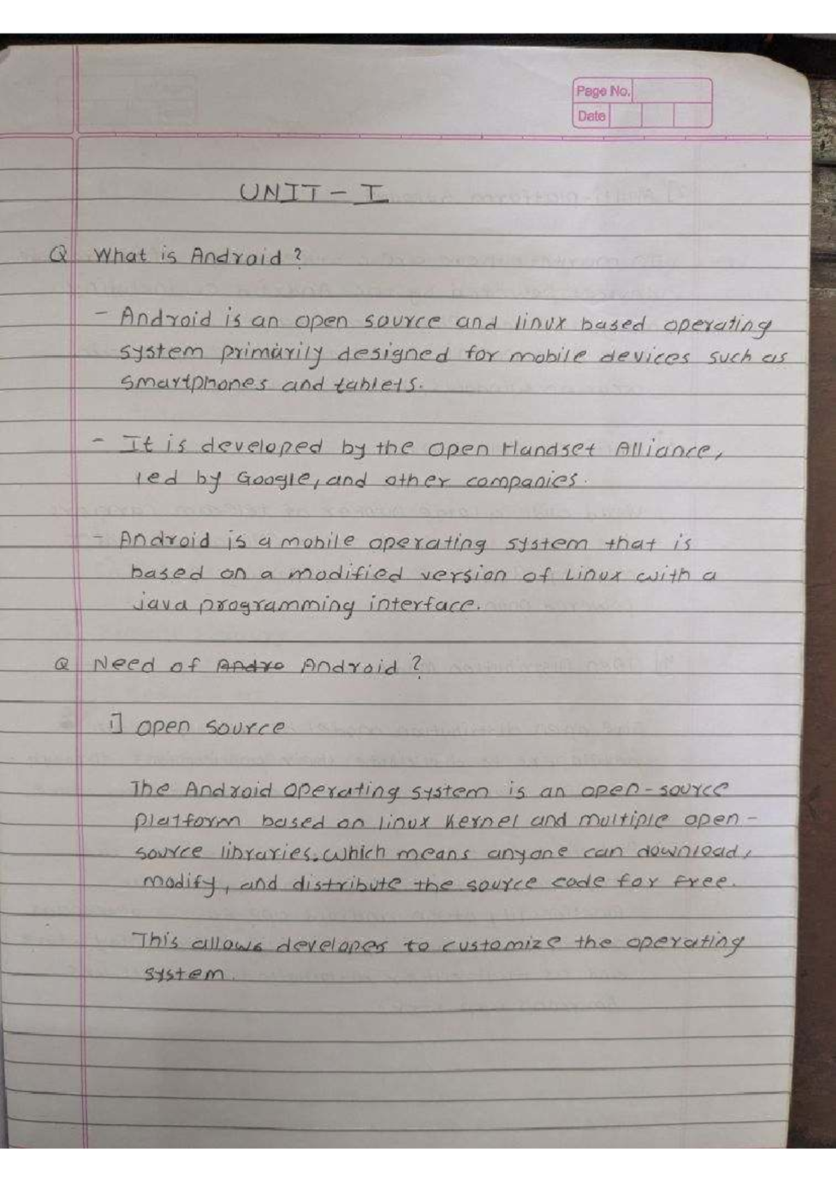 MAD 101: Android Operating System Overview and Features Notes - Studocu
