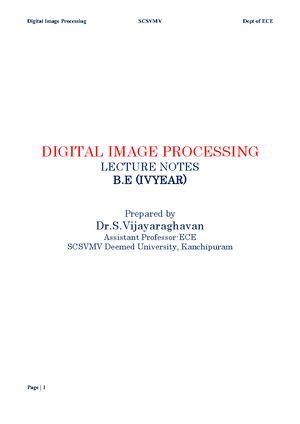 Digital Image Processing - MC4011 - Studocu