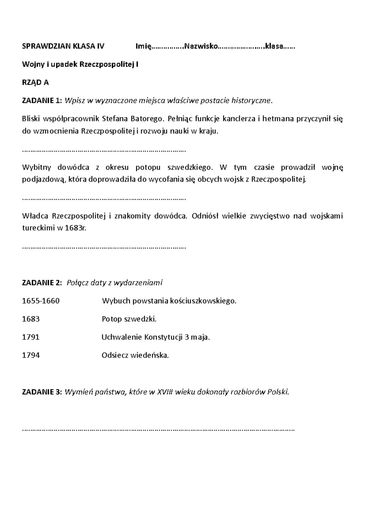 Wojna I Wojskowosc 2 Rozdzial Sprawdzian www.studocu.com