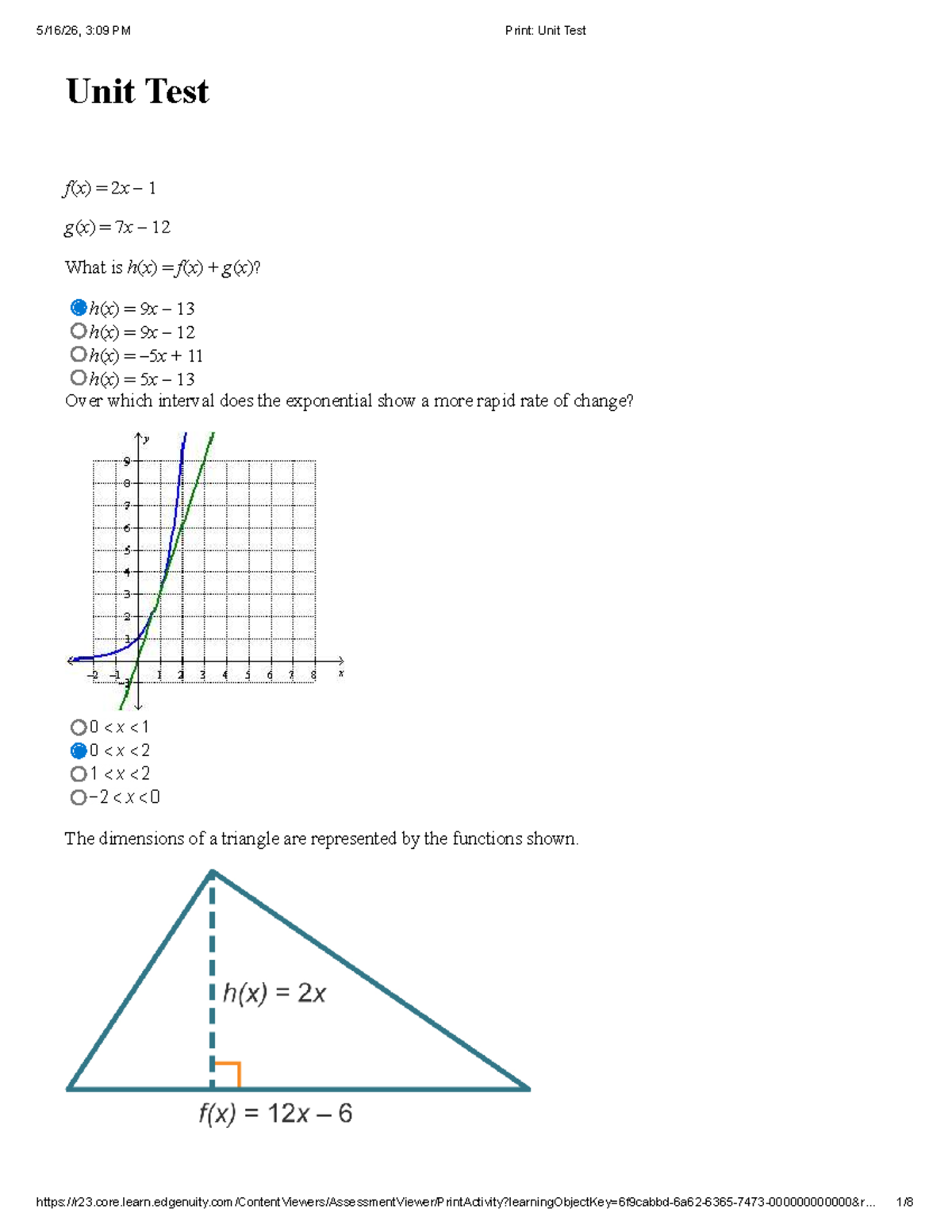 Unit Test: Functions and Graphs - Studocu